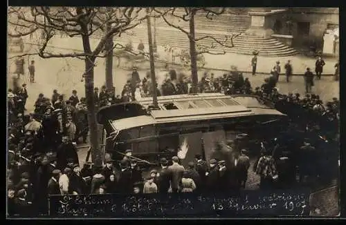 AK St. Etienne, Strassenbahn-Unglück im Jahr 1907