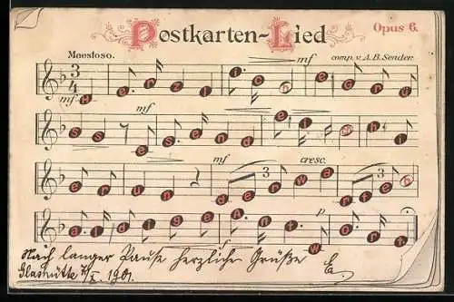 AK Postkarten-Lied, Ansichtskartengeschichte