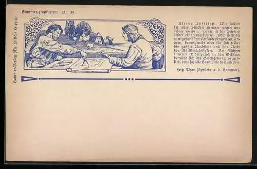 AK Antsemitischer Hammer-Verlag, Theodor Fritsch, Zitat v. Fritz Thor