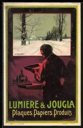 AK Reklame für Lumiére & Jougla, Plaques, Papiers, Produits
