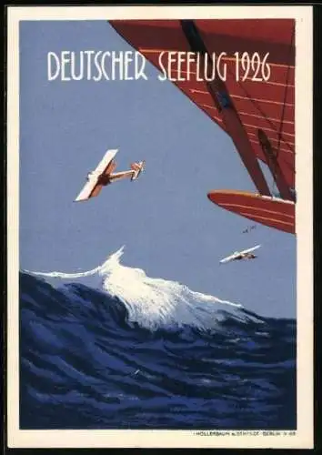 AK Deutscher Seeflug 1926, Wasserflugzeuge über den Wellen