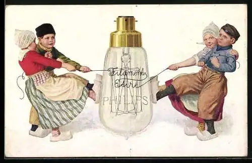 AK Reklame für Glühlampen von Philips