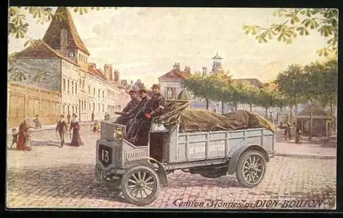 AK Lastkraftwagen De Dion-Bouton mit Wagennummer 13