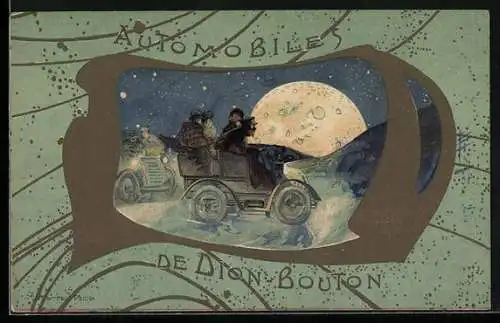 Lithographie Automobiles de Dion-Bouton, Jugendstil