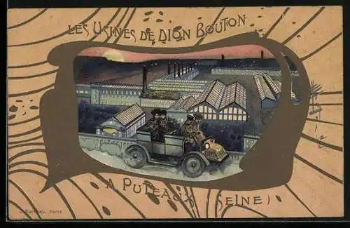 AK Puteaux, Les Usines de Dion Bouton a Puteaux, Autofabrik, Jugendstil
