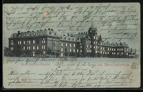 AK Berlin-Gross-Lichterfelde, Garde-Schützen-Kaserne, Halt gegen das Licht
