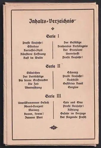 10 Künstler-AK Wilhelm Busch: Aus Wilhelm Busch`s Skizzenbüchern, Serie II, Ständchen, Der Verdächtige, Die Zeit u. A.
