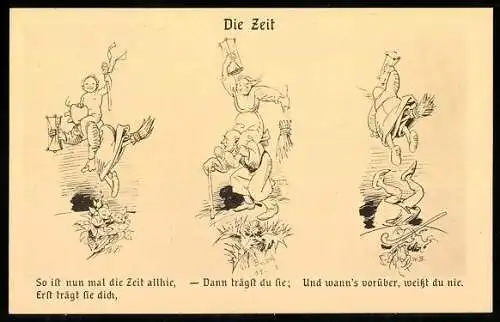 10 Künstler-AK Wilhelm Busch: Aus Wilhelm Busch`s Skizzenbüchern, Serie II, Ständchen, Der Verdächtige, Die Zeit u. A.
