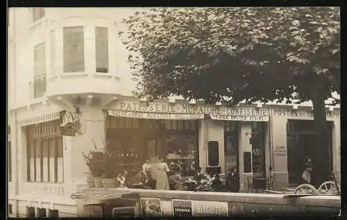 Foto-AK Evian-Les-Bains, Patisserie Muratore Confiserie, Postes et Telegraph