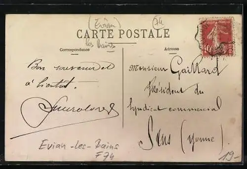 Foto-AK Evian-Les-Bains, Patisserie Muratore Confiserie, Postes et Telegraph