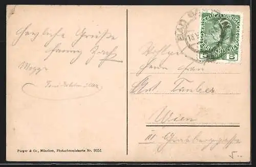 AK Badgastein, Ortspanorama mit Gamskar