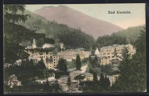 AK Bad Gastein, Teilansicht mit Bergen