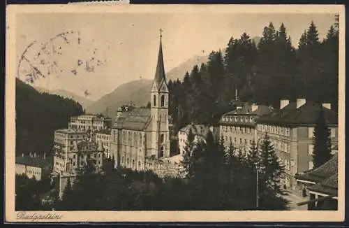 AK Badgastein, Ortspartie mit Kirche