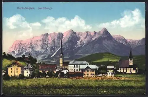 AK Bischofshofen /Salzburg, Teilansicht mit Kirche