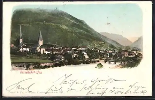 AK Bischofshofen, Teilansicht mit Kirche