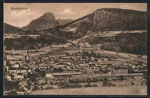 AK Bischofshofen, Teilansicht mit Bergen