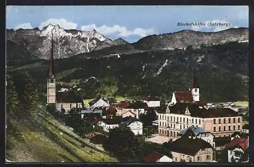 AK Bischofshofen /Salzburg, Teilansicht mit Kirche