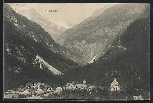 AK Böckstein, Blick ins Tal zum Ort mit der Kirche