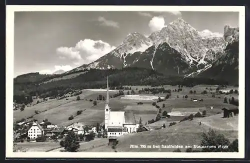 AK Saalfelden am Steinernen Meer, Alm mit Kirche