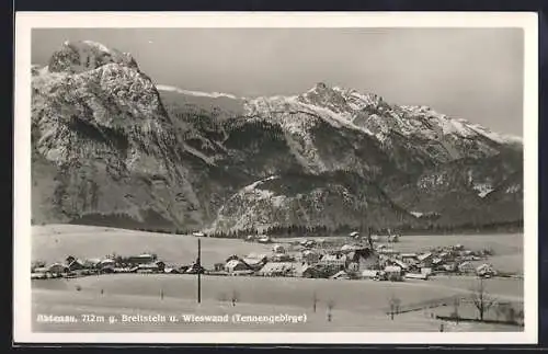 AK Abtenau, Teilansicht gegen Breitenstein und Wieswand, Tennengebirge