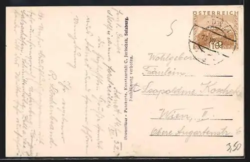 AK Adnet, Gesamtansicht mit dem Untersberg