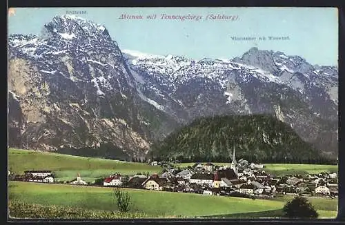 AK Abtenau, Totalansicht mit Breitwand & Wieslsteiner m. Wieswand