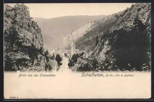 AK Schottwien, Blick von der Emmahöhe