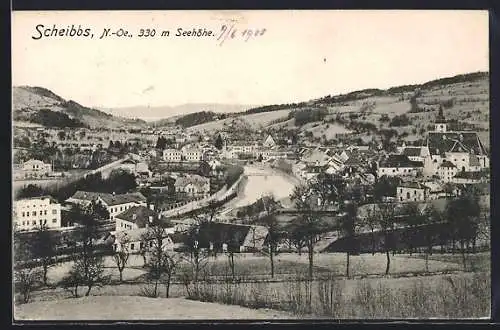 AK Scheibbs /N.-Oe., Teilansicht mit Kirche