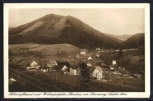 AK Steinhaus am Semmering, Teilansicht mit Bergen
