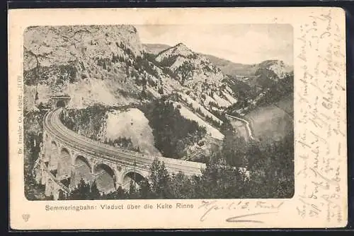 AK Breitenstein /N.-Oe., Semmeringbahn-Viaduct über die Kalte Rinne