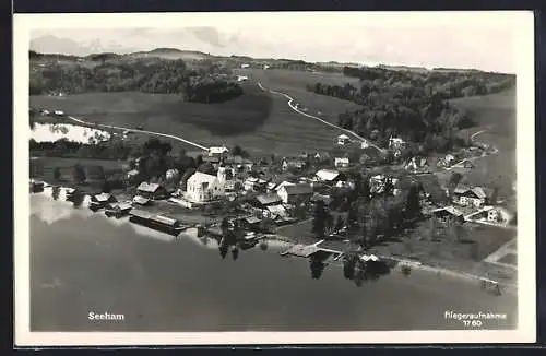 AK Seeham, Gesamtansicht mit Umgebung vom Flugzeug aus