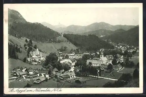 AK St. Aegyd am Neuwalde, Gesamtansicht aus der Vogelschau