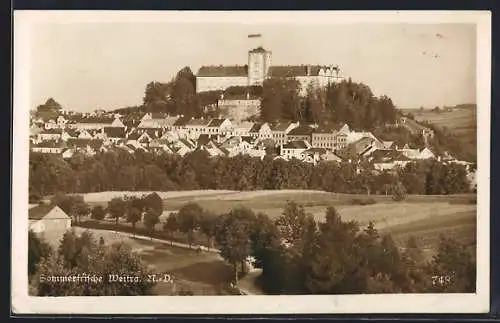 AK Weitra /N. D., Panorama mit Allee und Schlossblick