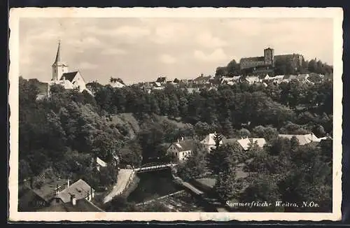 AK Weitra, Ortspartie mit kleiner Brücke