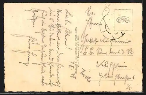 AK Weitra, Ortspartie mit kleiner Brücke