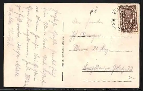 AK St. Corona am Wechsel, Teilansicht mit Schneeberg aus der Vogelschau