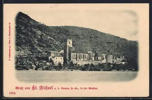 AK St. Michael a. d. Donau, Blick auf den Ort in der Wachau