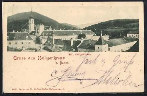 AK Heiligenkreuz bei Baden, Stift-Panorama aus der Vogelschau