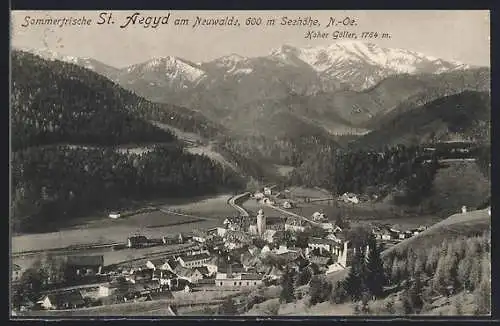 AK St. Aegyd am Neuwalde, Totale mit Hoher Göller