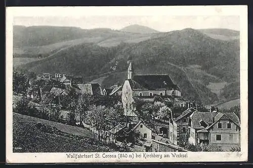 AK St. Corona bei Kirchberg, Ortspartie mit Kirche