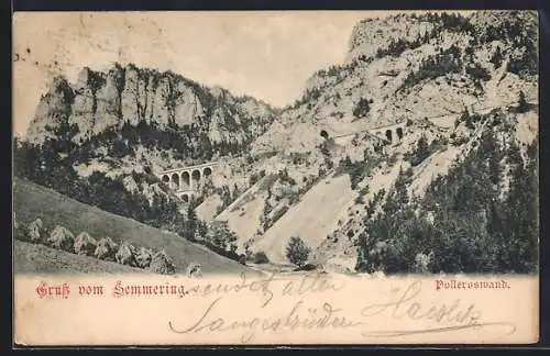 AK Semmering, Viadukt mit Polleroswand