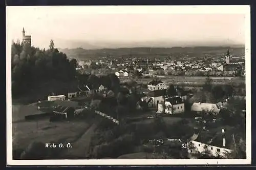 AK Wels /O. Ö., Teilansicht mit Turm