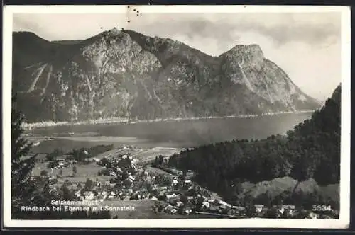 AK Ebensee am Traunsee, Rindbach mit Ebensee & Sonnstein