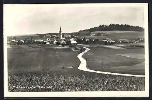AK Rohrbach im Mühlviertel, Teilansicht mit Feldweg