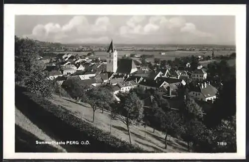 AK Perg /O. D., Ortsansicht vom Berg aus
