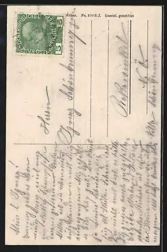 AK Wels, Strassenpartie am Ledererturm