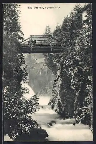 AK Gastein, Schreckbrücke mit Wasserfall