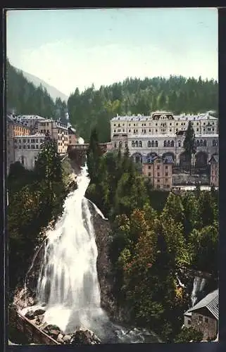 AK Badgastein, Ortschaft mit Wasserfall