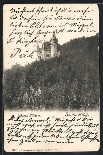 AK Semmering, Blick auf Schloss Silberer