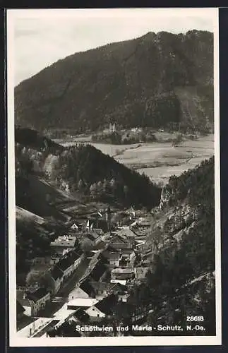 AK Schottwien /N. Oe., Ortsansicht mit Maria- Schutz